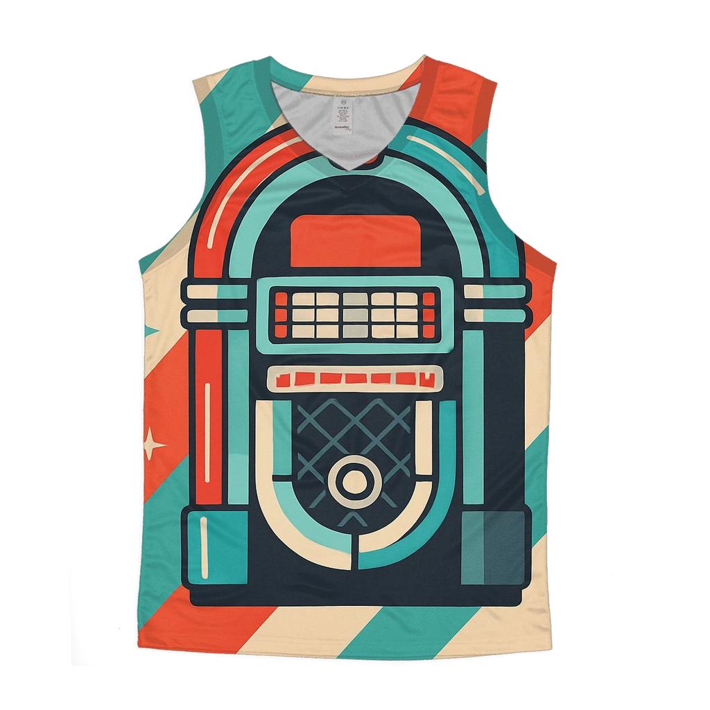 Chrome Diner Jukebox Stripes designer workout tanks