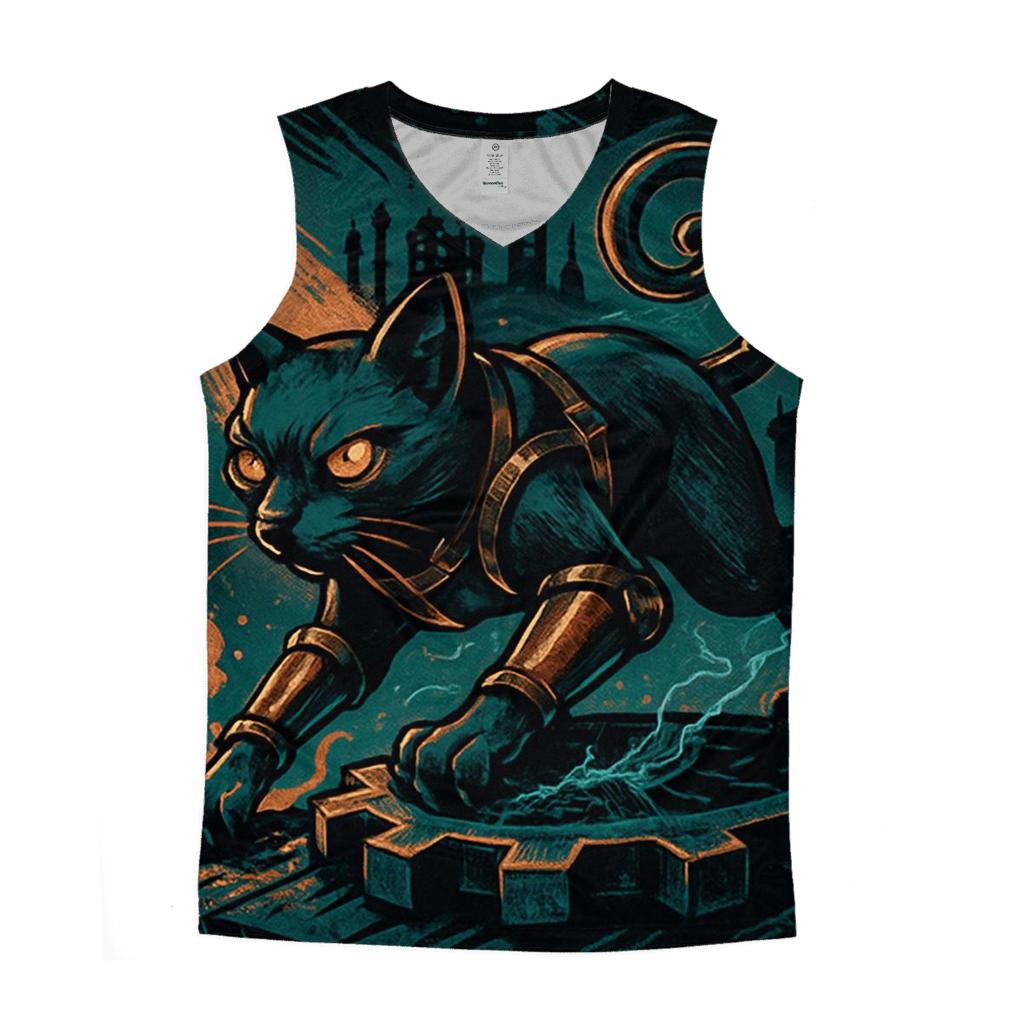 Clockwork Alley Prowler Cat designer workout tanks