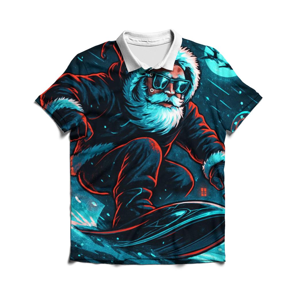 Neon Blizzard Santa Night Rider custom polo shirts