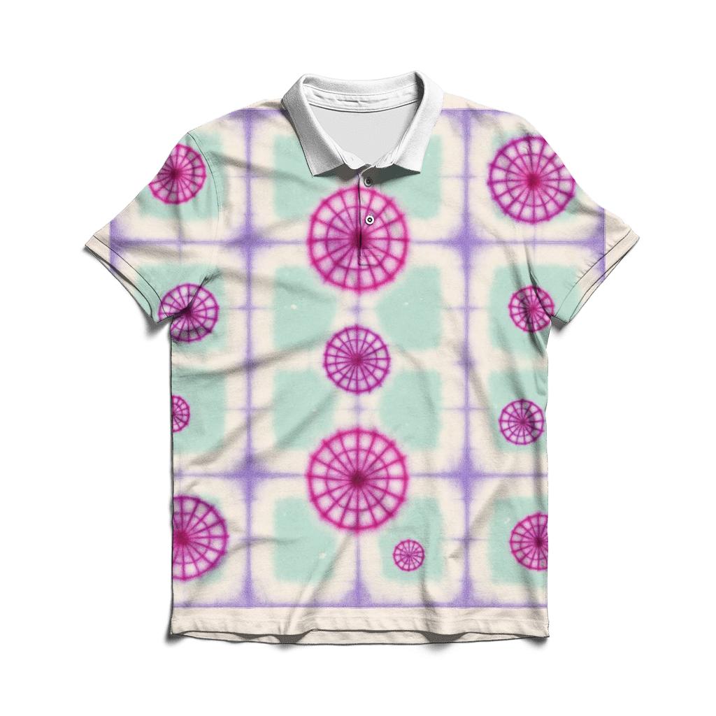 Itajime Prism Grid With Kumo Rosettes custom polo shirts