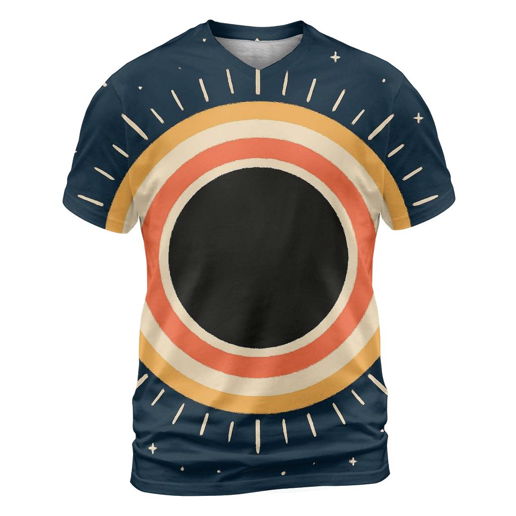 Eclipse Corona Petal Array artistic all-over print tops