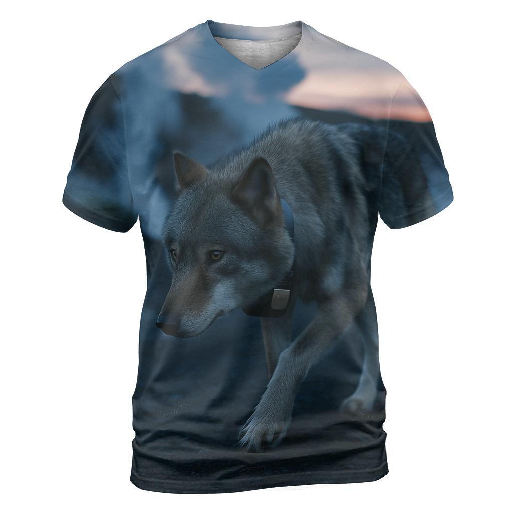 Collared Wolf Crossing A Geothermal Fumarole Field vibrant all-over design tees