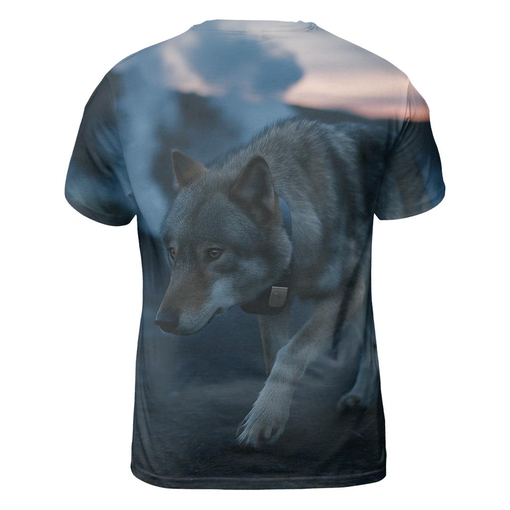 Collared Wolf Crossing A Geothermal Fumarole Field vibrant all-over design tees