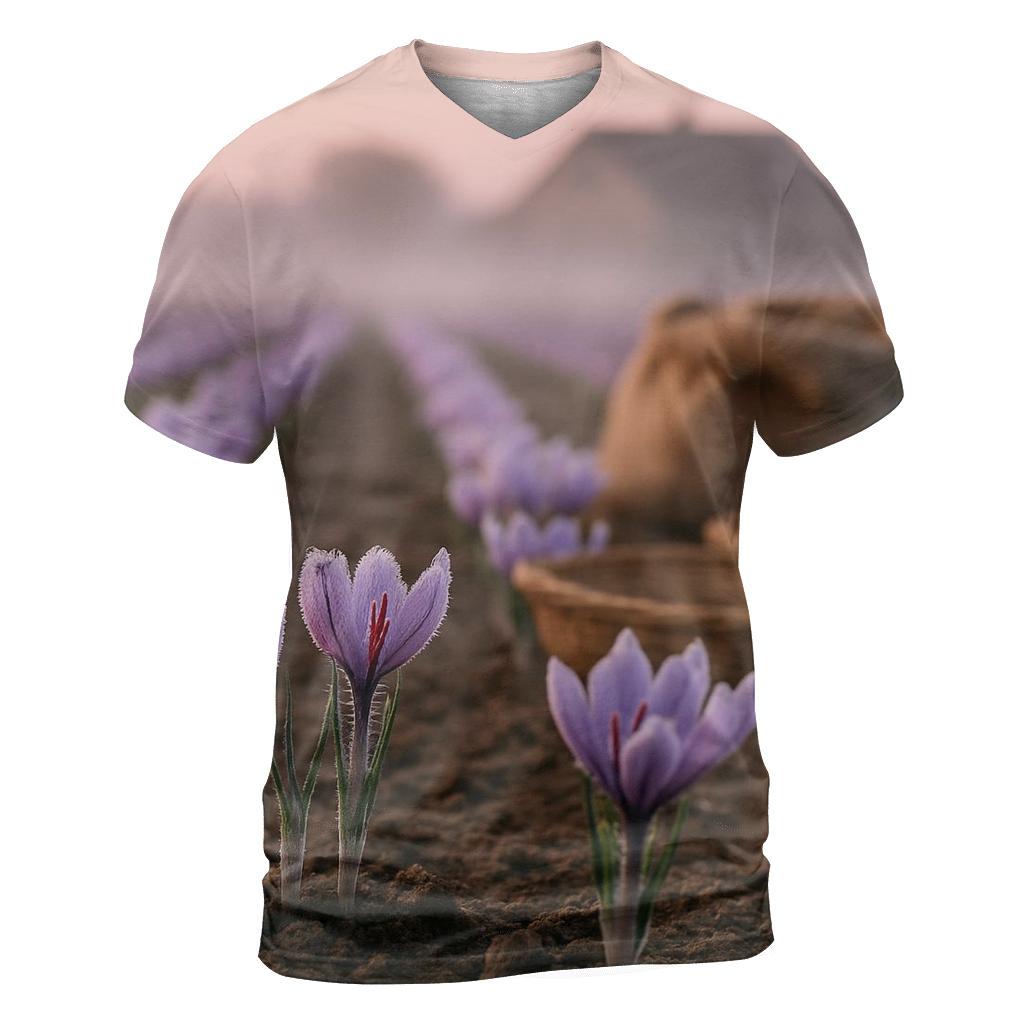 Saffron Crocus Rows After First Frost unique graphic print tees