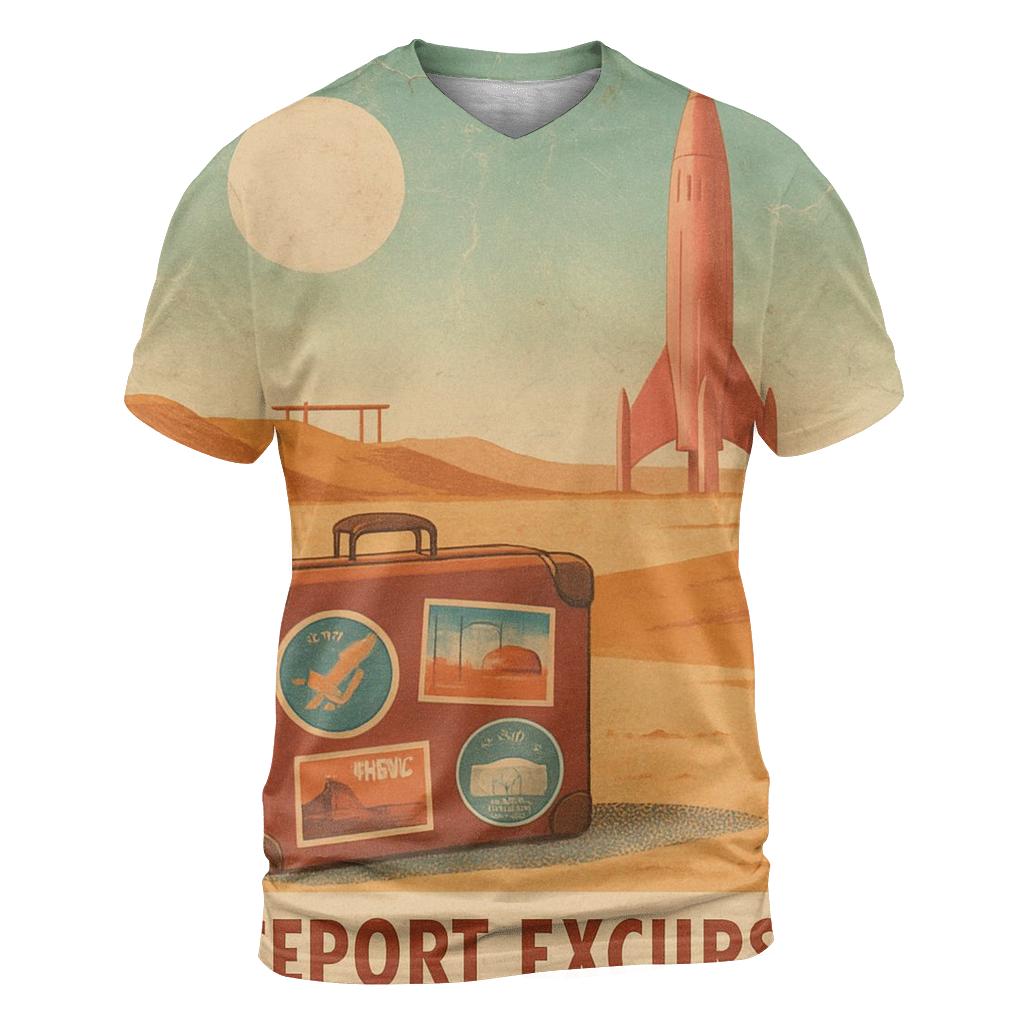 Aged Spaceport Postcard 1976 custom all-over print shirts