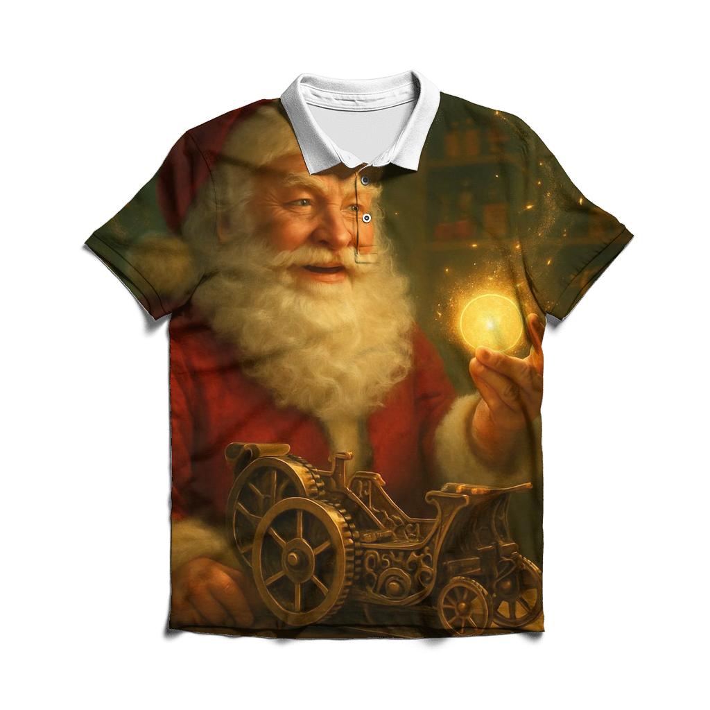 Gilded Workshop Santa Clockwork Reverie branded logo polo shirts
