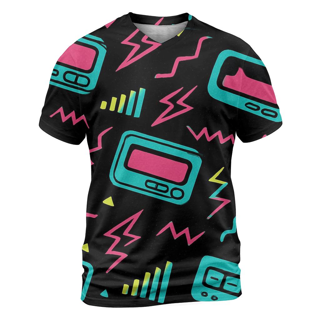 Neon Pager Signal Pattern custom all-over print shirts