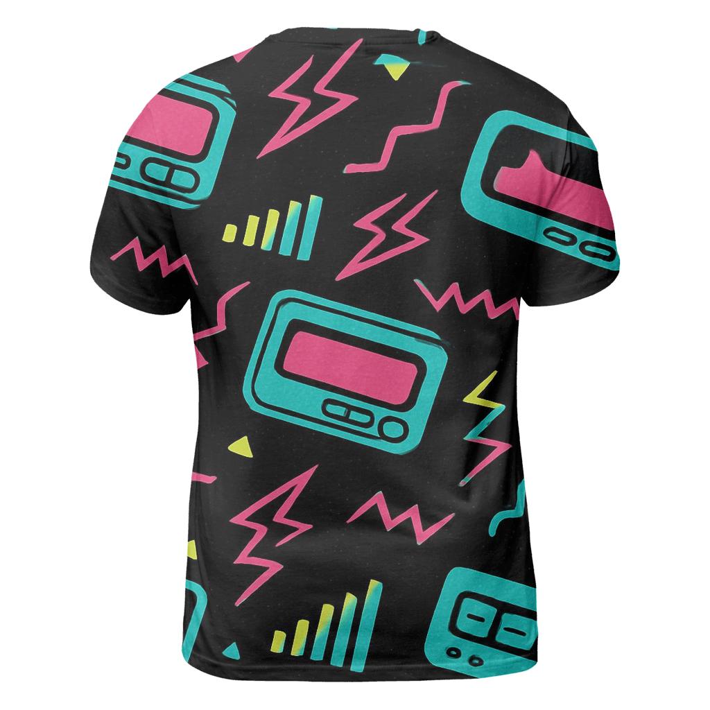 Neon Pager Signal Pattern custom all-over print shirts
