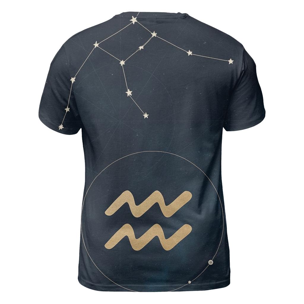 Aquarius Sidereal Water Bearer Star Chart creative print fashion shirts