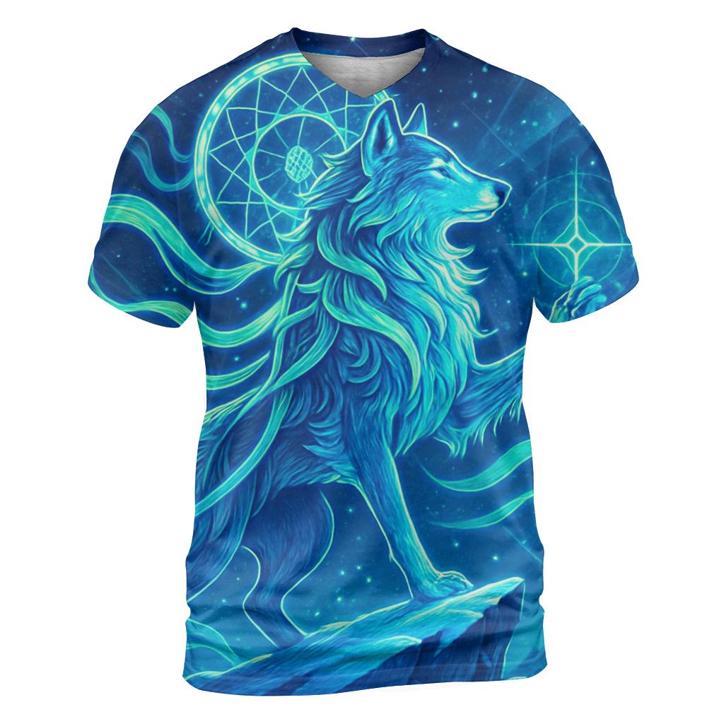 Aurora Thread Sentinel Wolf creative print fashion shirts