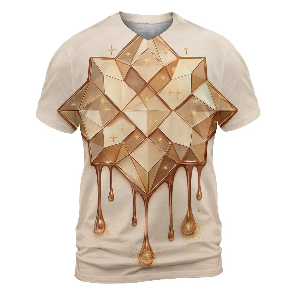 Champagne Facet Drip Emblem custom all-over print shirts