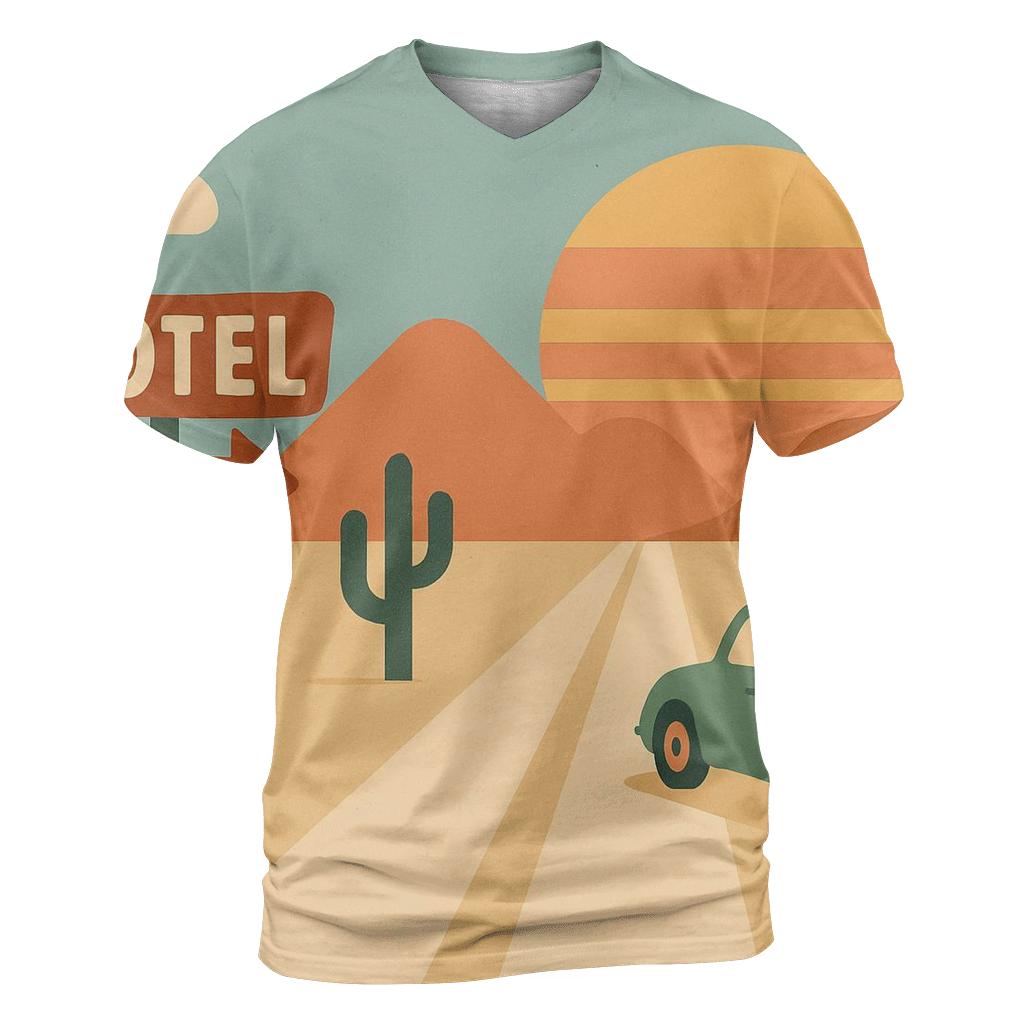 Sunbaked Desert Road Trip Icons statement graphic shirts