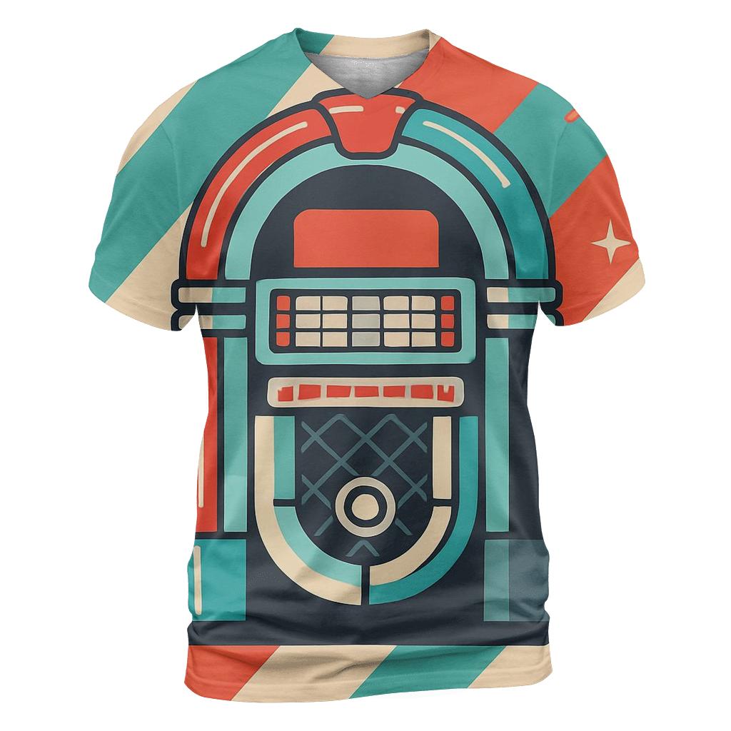 Chrome Diner Jukebox Stripes statement graphic shirts