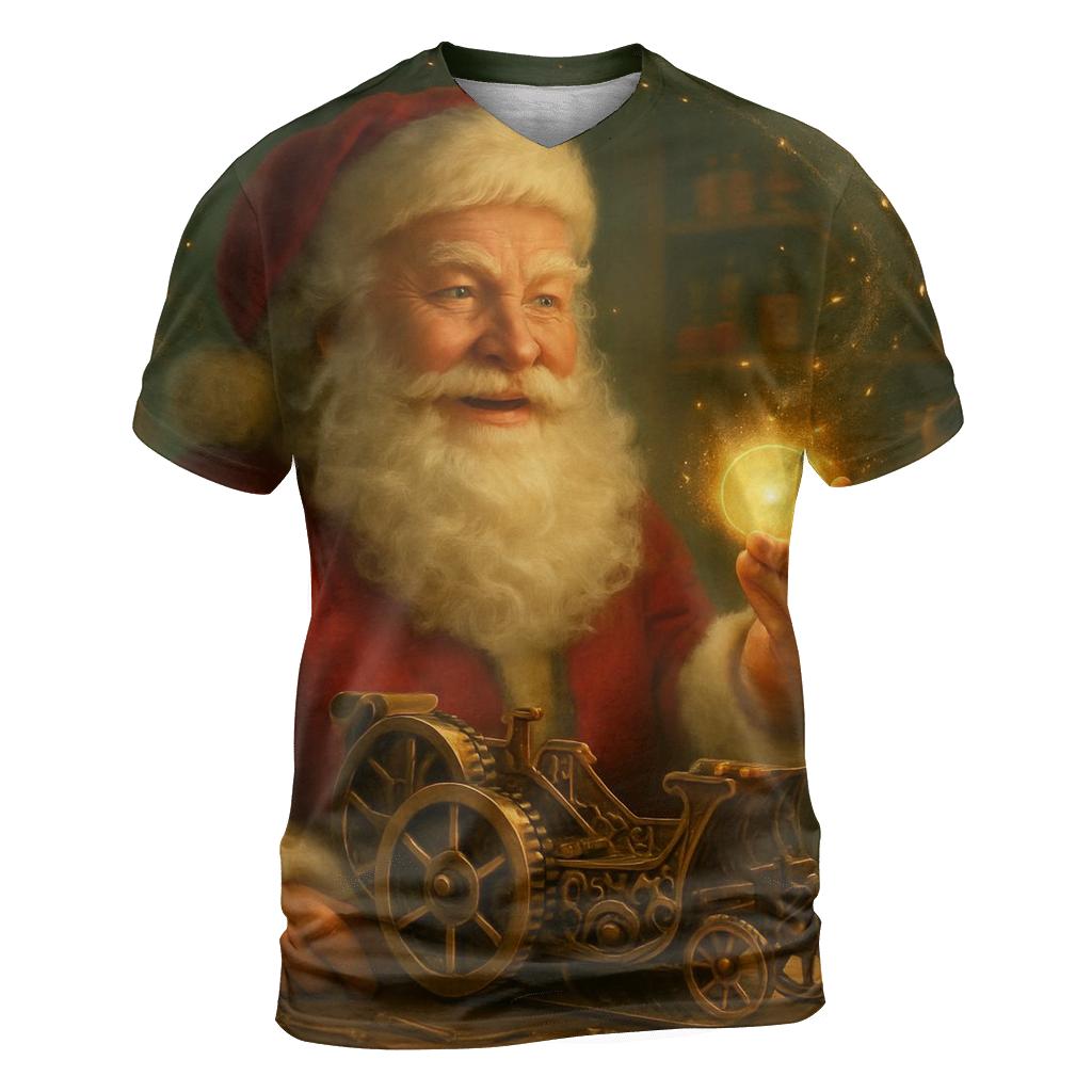 Gilded Workshop Santa Clockwork Reverie statement graphic shirts