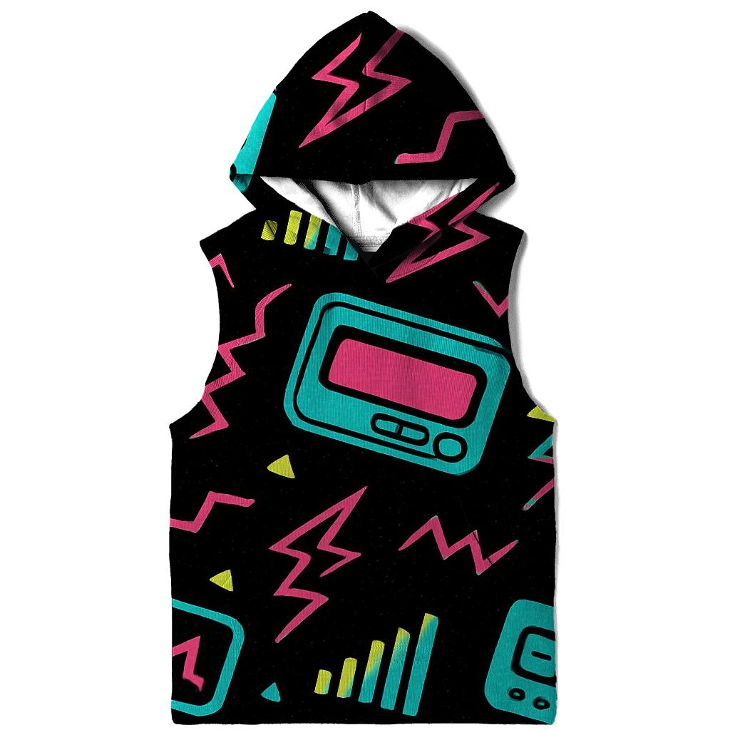 Neon Pager Signal Pattern hoodie styles