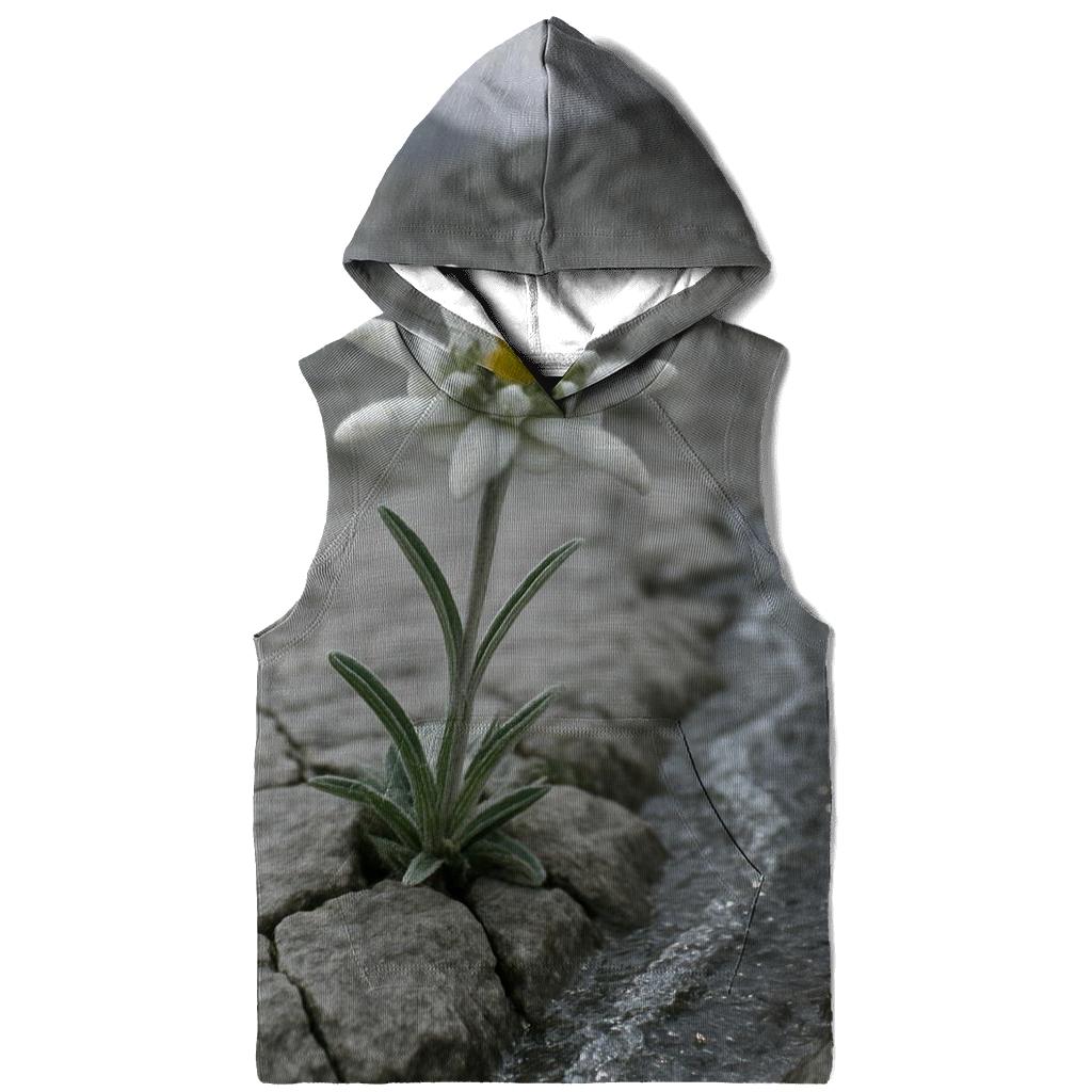 Alpine Edelweiss Beside A Glacial Melt Rill zip-up hoodies