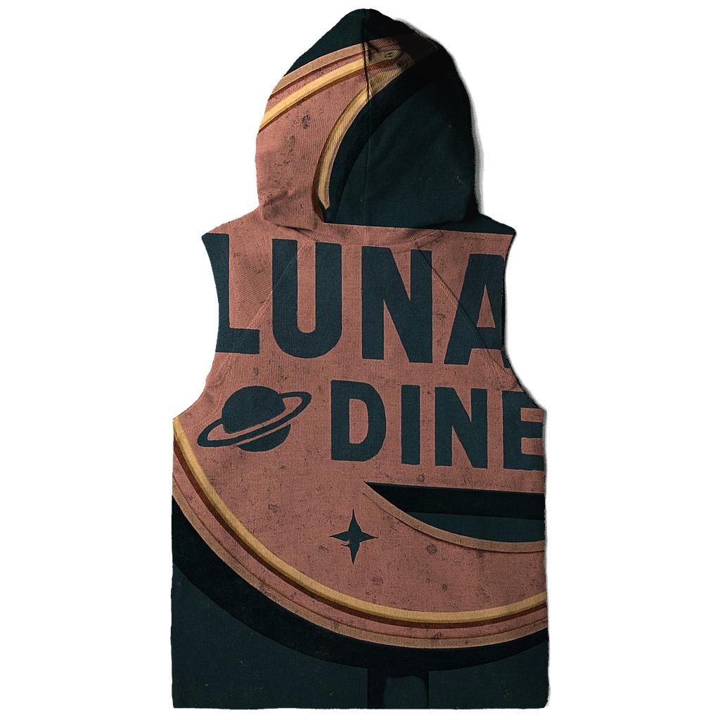 Retro Lunar Diner Neon Sign Print lightweight hoodies