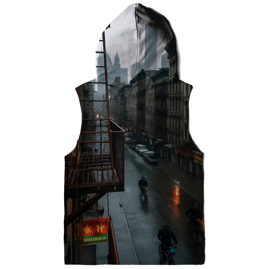 Chinatown Fire Escape View Toward Lower Manhattan After Rain heavyweight hoodies