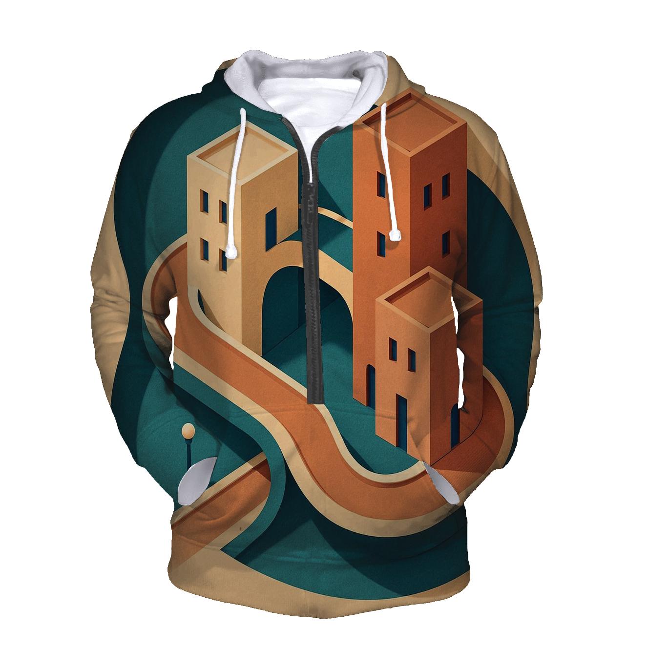 Kinetic Paper Cut City Mirage hoodie designs