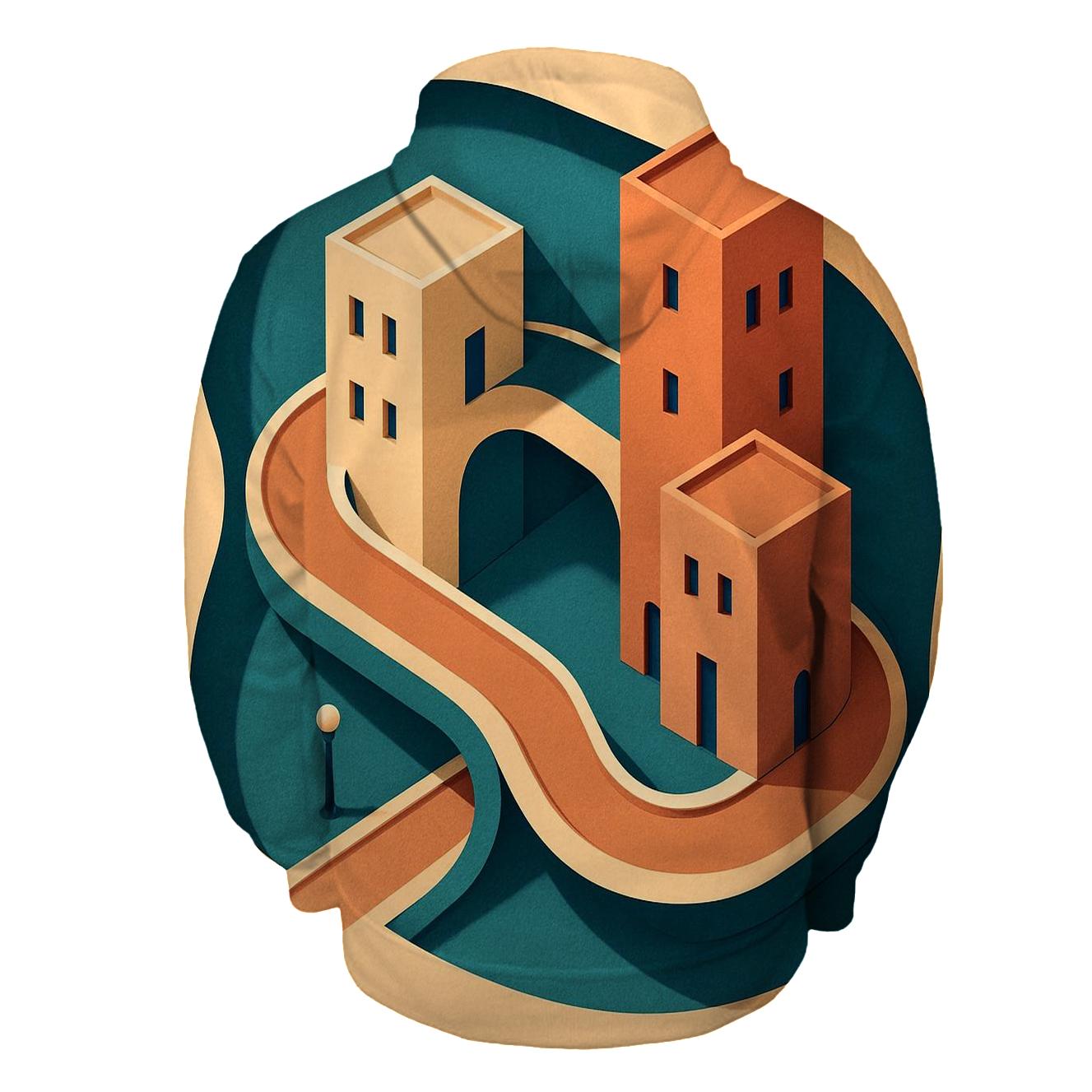 Kinetic Paper Cut City Mirage hoodie designs