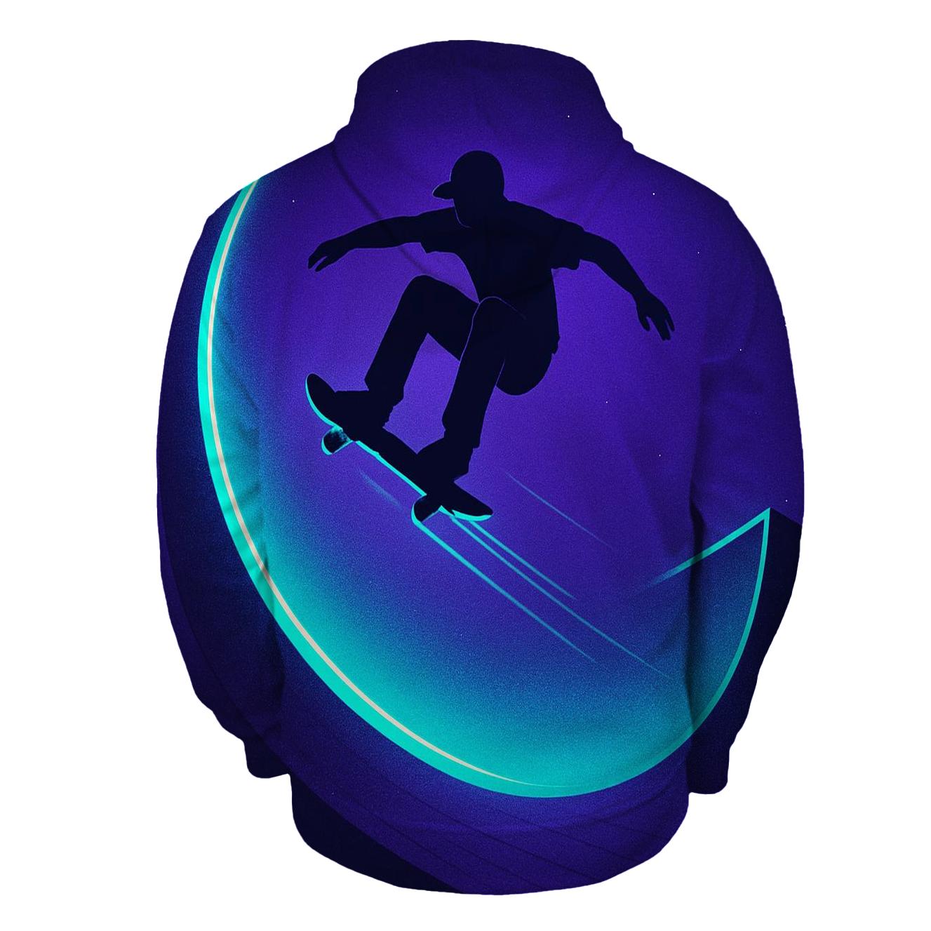 Cosmic Halfpipe Skateboarding Poster pullover hoodies