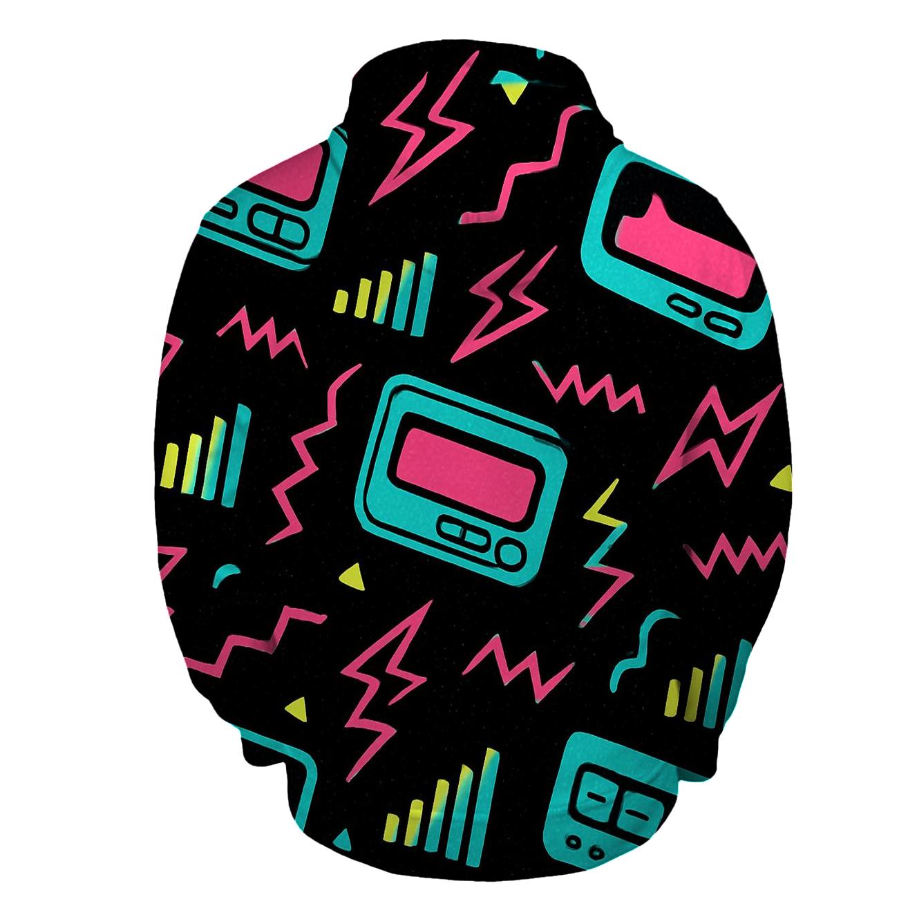 Neon Pager Signal Pattern zip-up hoodies