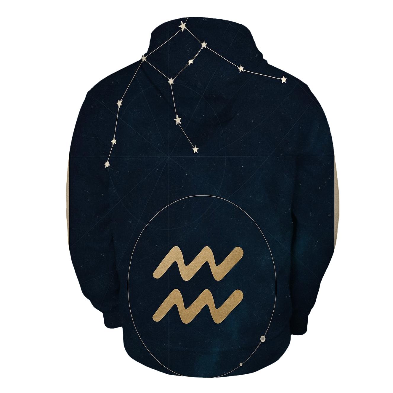 Aquarius Sidereal Water Bearer Star Chart designer hoodies
