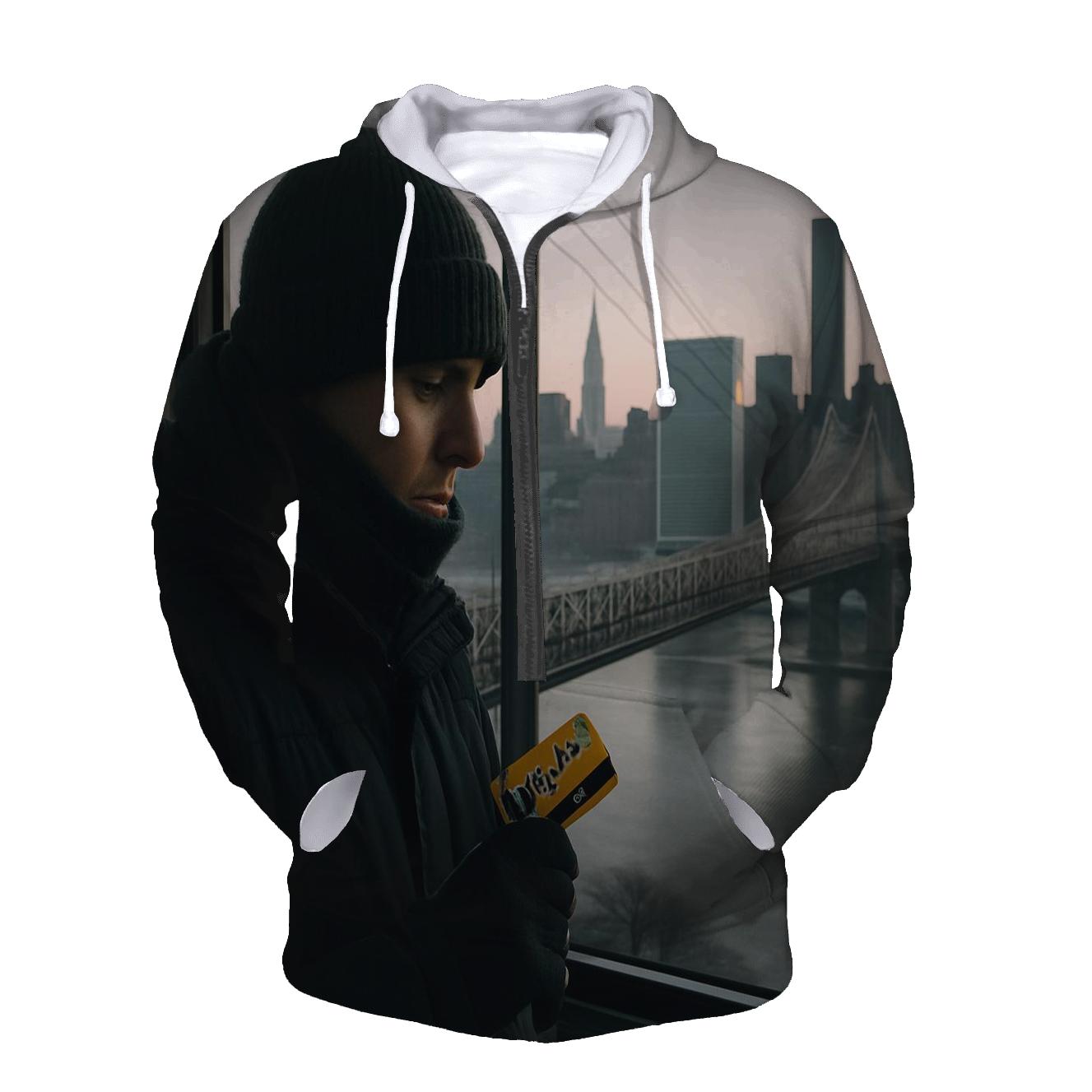 Roosevelt Island Tram Window Skyline At Winter Dawn heavyweight hoodies