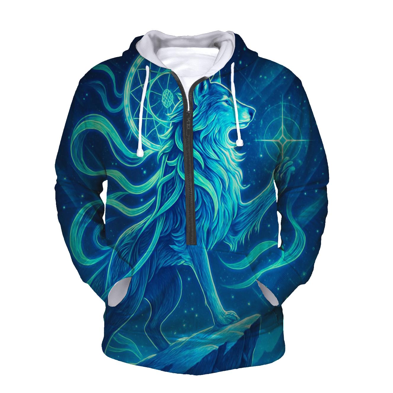 Aurora Thread Sentinel Wolf printed hoodies