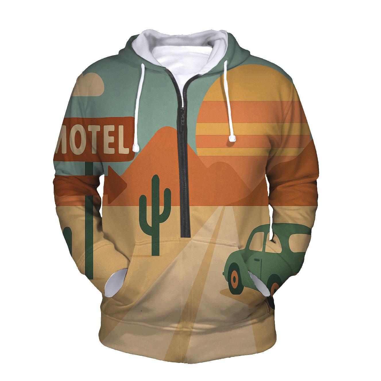 Sunbaked Desert Road Trip Icons pullover hoodies