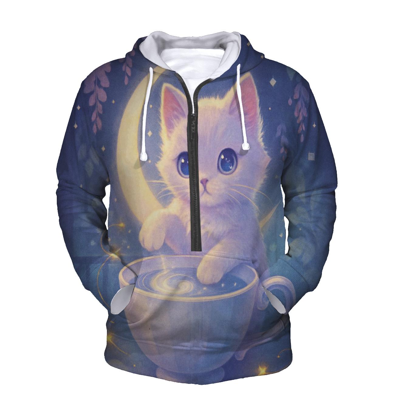 Moonlit Teacup Familiar lightweight hoodies