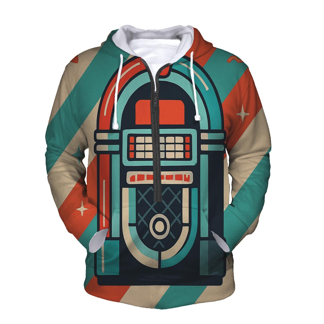 Chrome Diner Jukebox Stripes lightweight hoodies