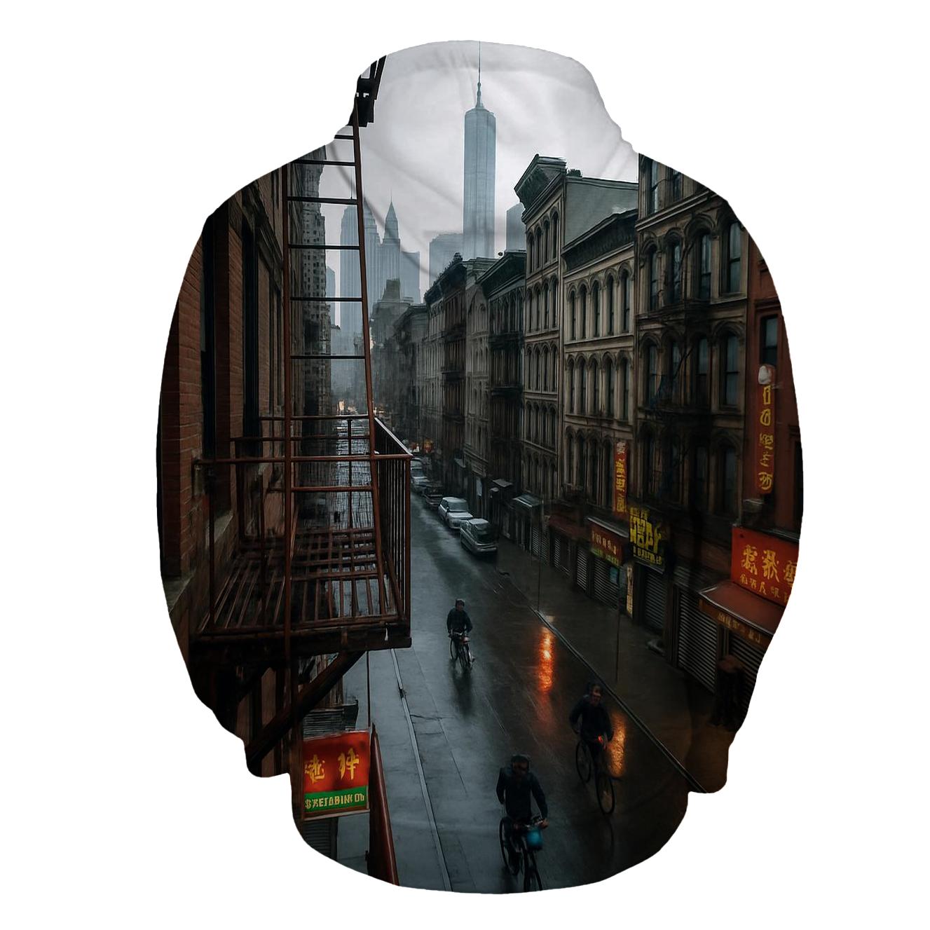 Chinatown Fire Escape View Toward Lower Manhattan After Rain hoodies fashion