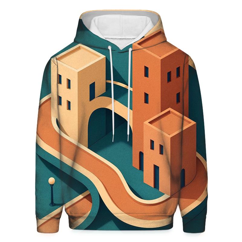 Kinetic Paper Cut City Mirage graphic hoodies