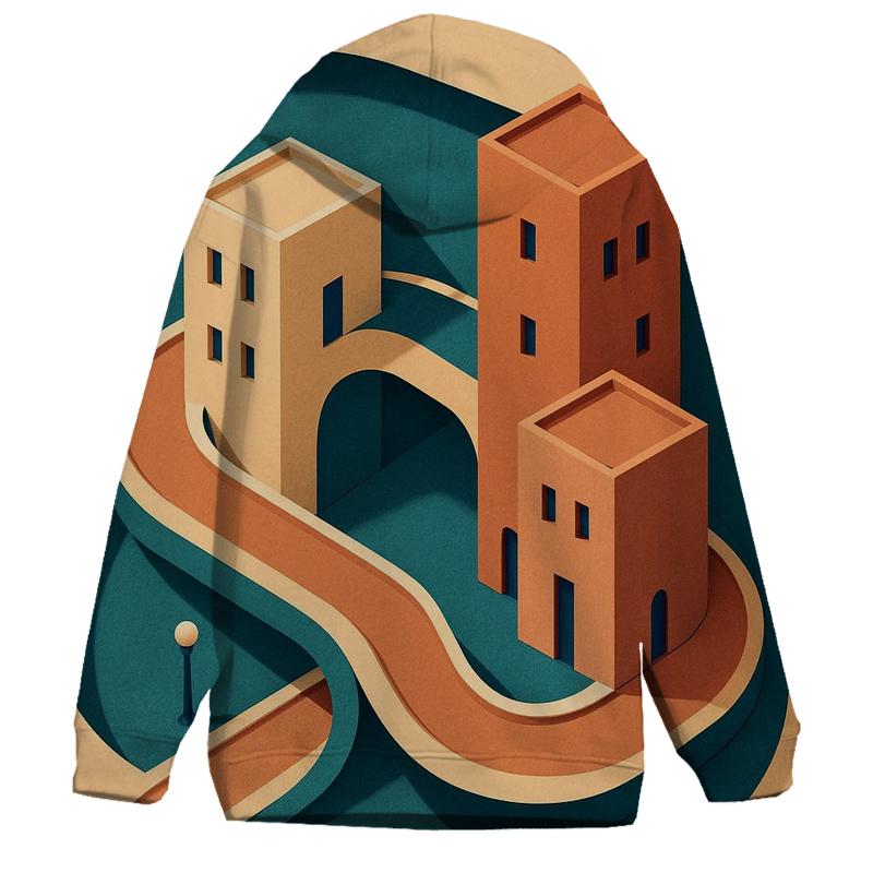 Kinetic Paper Cut City Mirage graphic hoodies