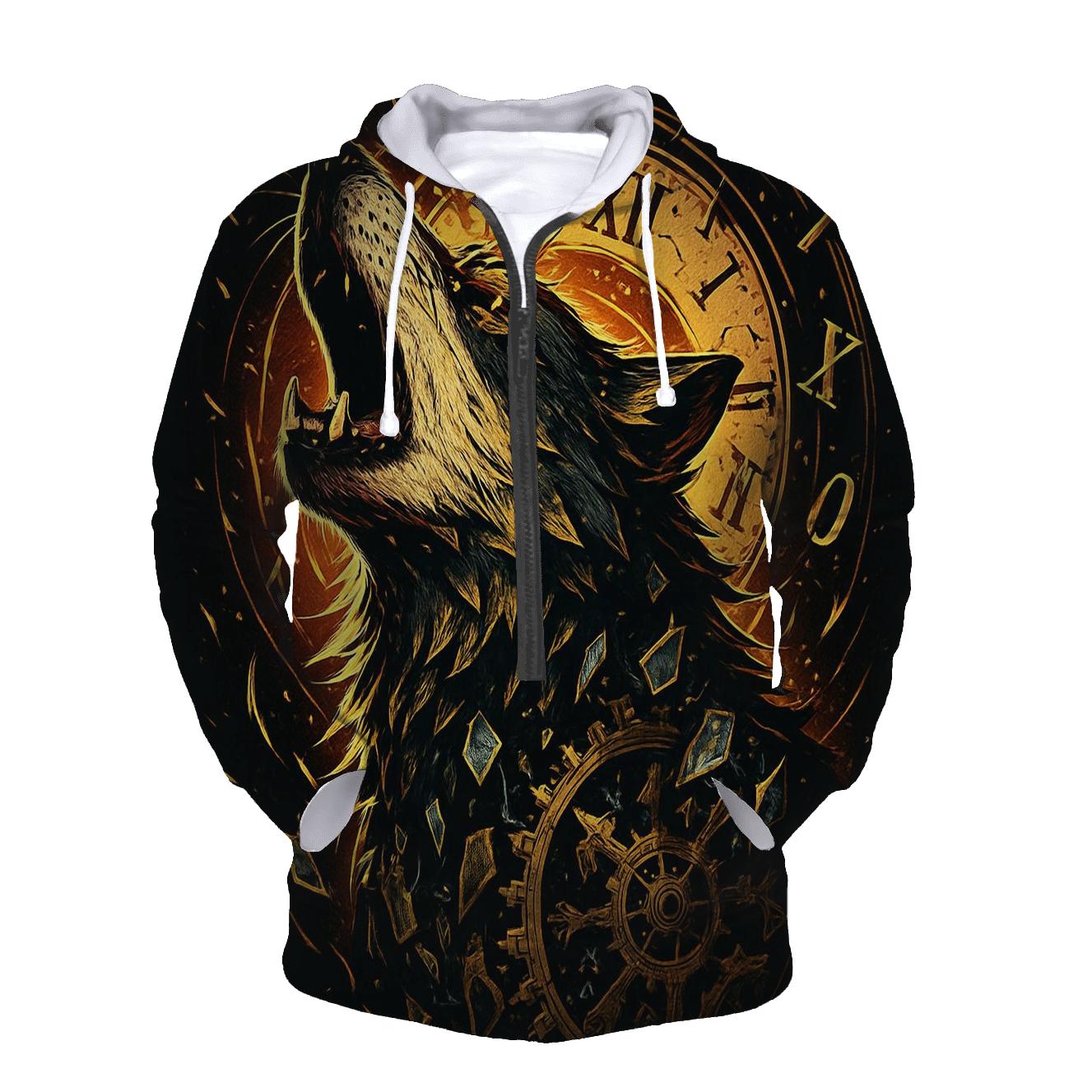 Clockwork Rift Howl Wolf premium hoodies
