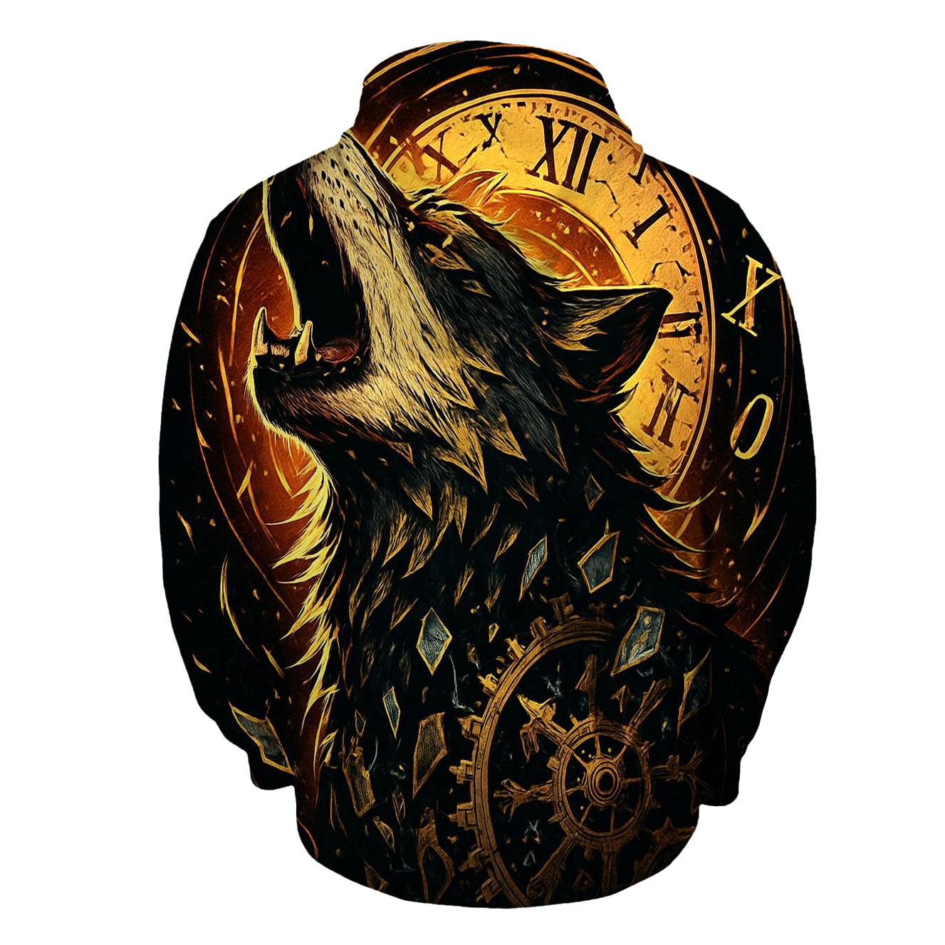 Clockwork Rift Howl Wolf premium hoodies