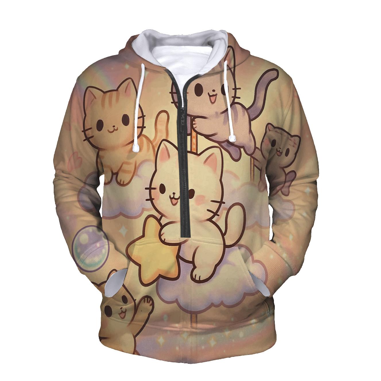 Cloud Carousel Kitten Parade graphic hoodies