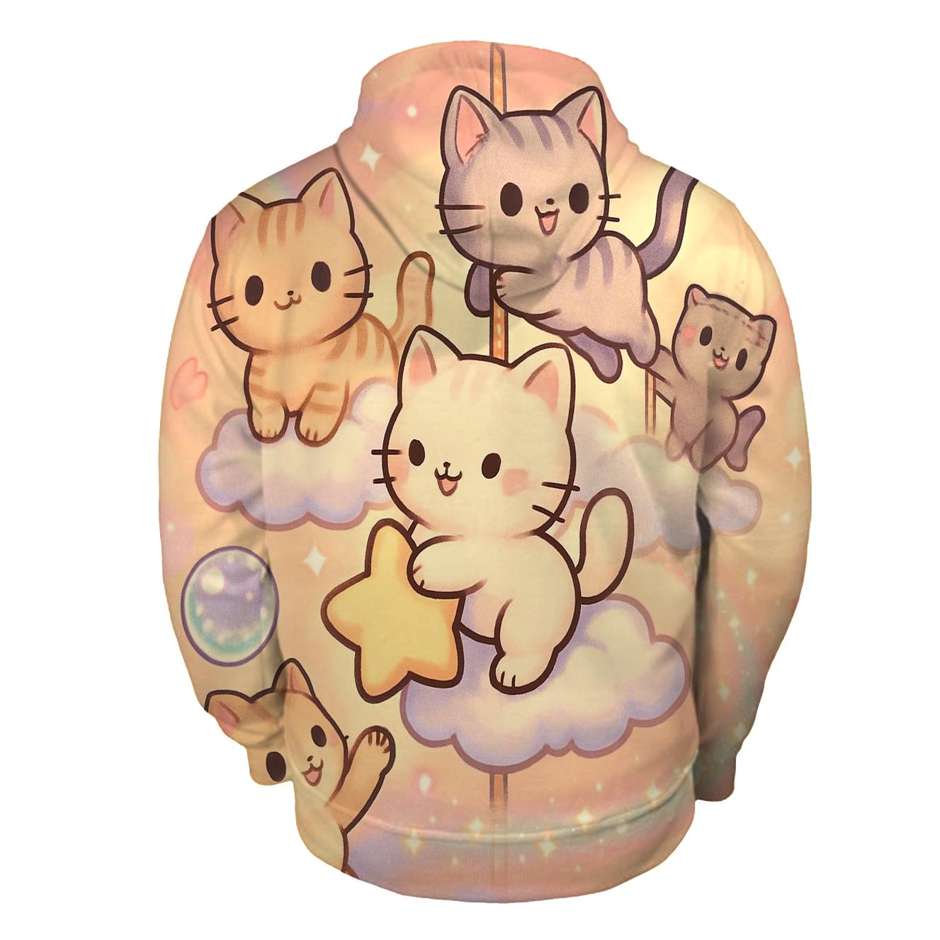 Cloud Carousel Kitten Parade graphic hoodies