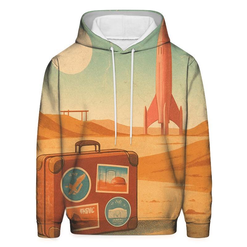 Aged Spaceport Postcard 1976 zip-up hoodies