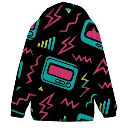 Neon Pager Signal Pattern embroidered hoodies