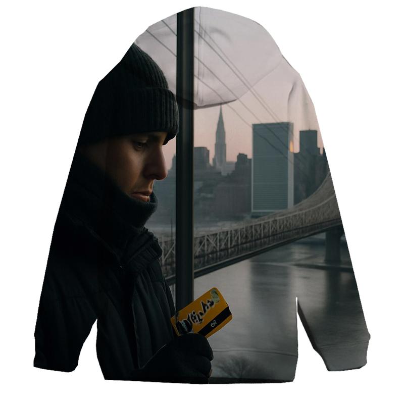 Roosevelt Island Tram Window Skyline At Winter Dawn printed hoodies