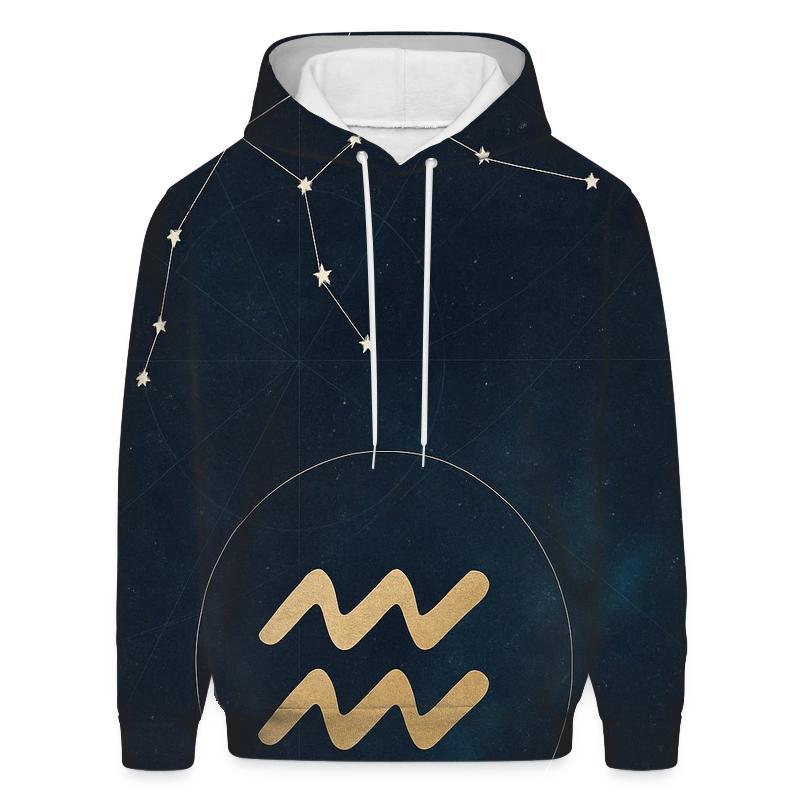 Aquarius Sidereal Water Bearer Star Chart lightweight hoodies