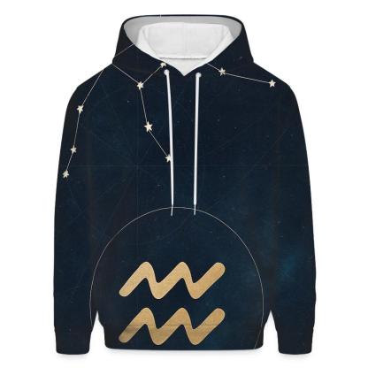 Aquarius Sidereal Water Bearer Star Chart lightweight hoodies