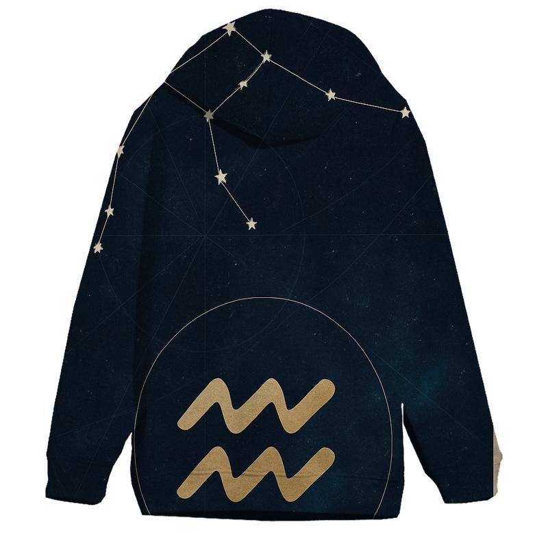 Aquarius Sidereal Water Bearer Star Chart lightweight hoodies
