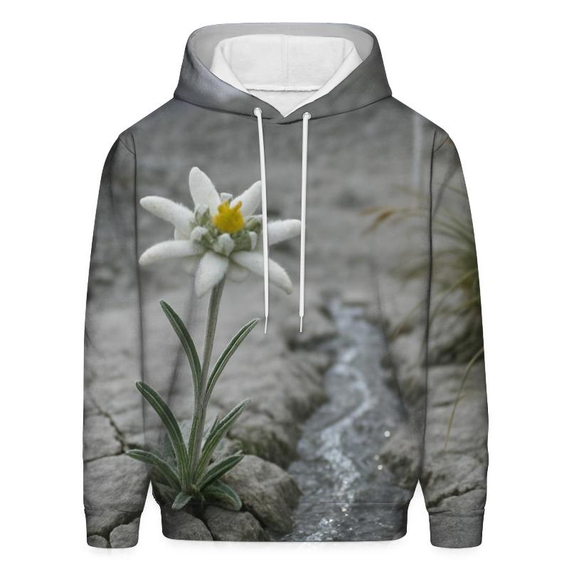 Alpine Edelweiss Beside A Glacial Melt Rill hoodie trends
