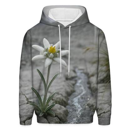 Alpine Edelweiss Beside A Glacial Melt Rill hoodie trends