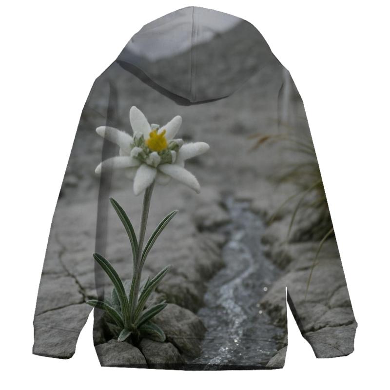 Alpine Edelweiss Beside A Glacial Melt Rill hoodie trends