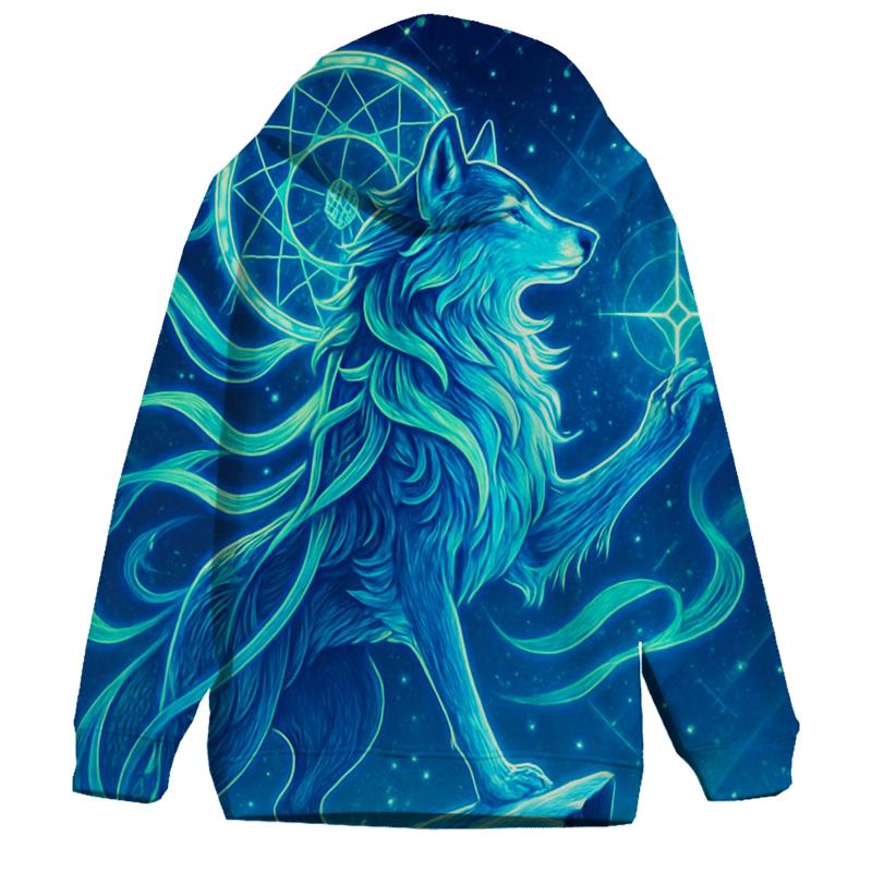 Aurora Thread Sentinel Wolf printed hoodies