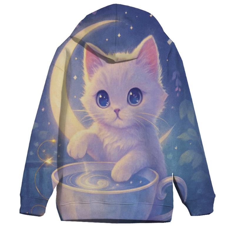 Moonlit Teacup Familiar zip-up hoodies